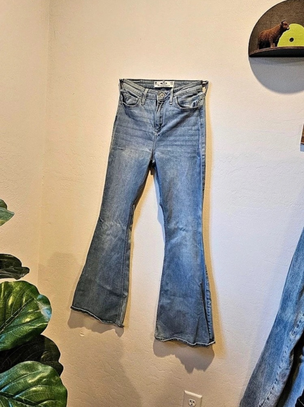Hollister Curvy High-Rise Vintage Flare Jeans Blue Waist 5R